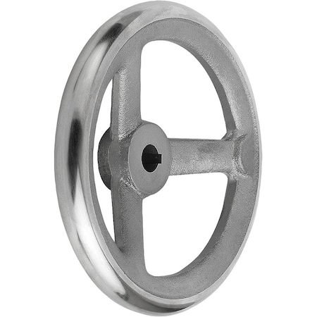 Handwheel DIN950, D1=140 Reamed Hole With Slot D2=14H7, B3=5, T=16,3, Grey Cast Iron, Without Grip
